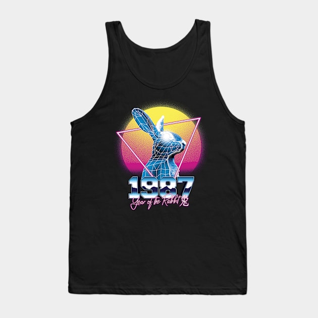 Awesome Since 1987 34th Birthday Vintage Retrowave Tank Top by cranko